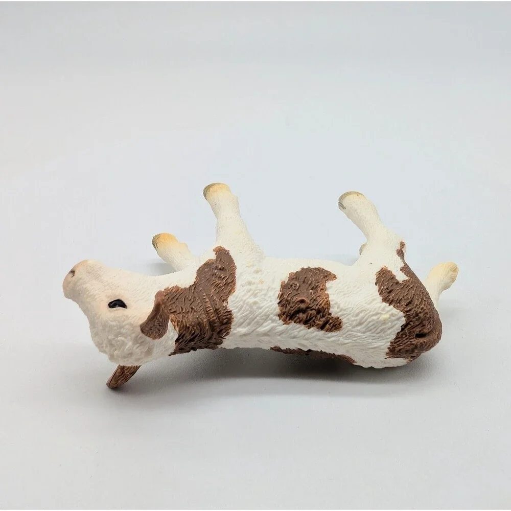 SCHLEICH Brown & White SIMMENTAL CALF Cow Farm Animal Figure 2015 Retired